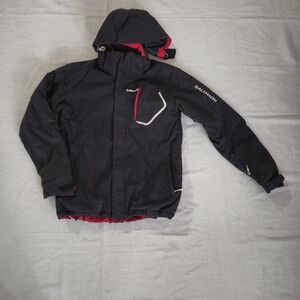 Salomon ClimaPro Gorpcore Ski Jacket Waterproof Black Red Men's Small